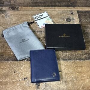 Filippo Morato Navy Leather Wallet Bifold
